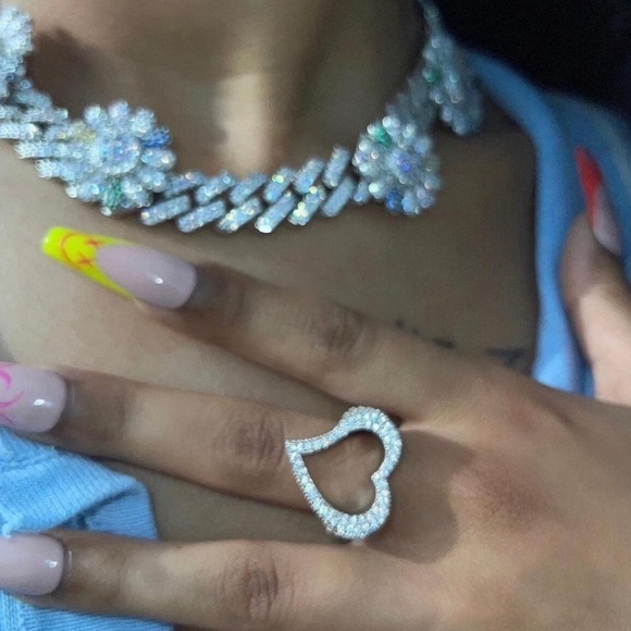 Jewelry - CZ Open Heart Ring for Men and Women - Size 9